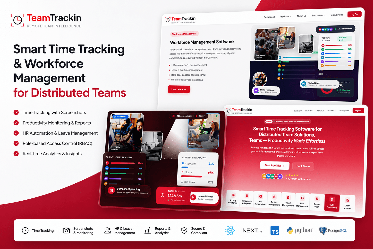 TeamTrackin / Time Tracking SaaS website